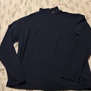 ALO Yoga Men’s Long Sleeve Mock Neck Top - Navy Blue